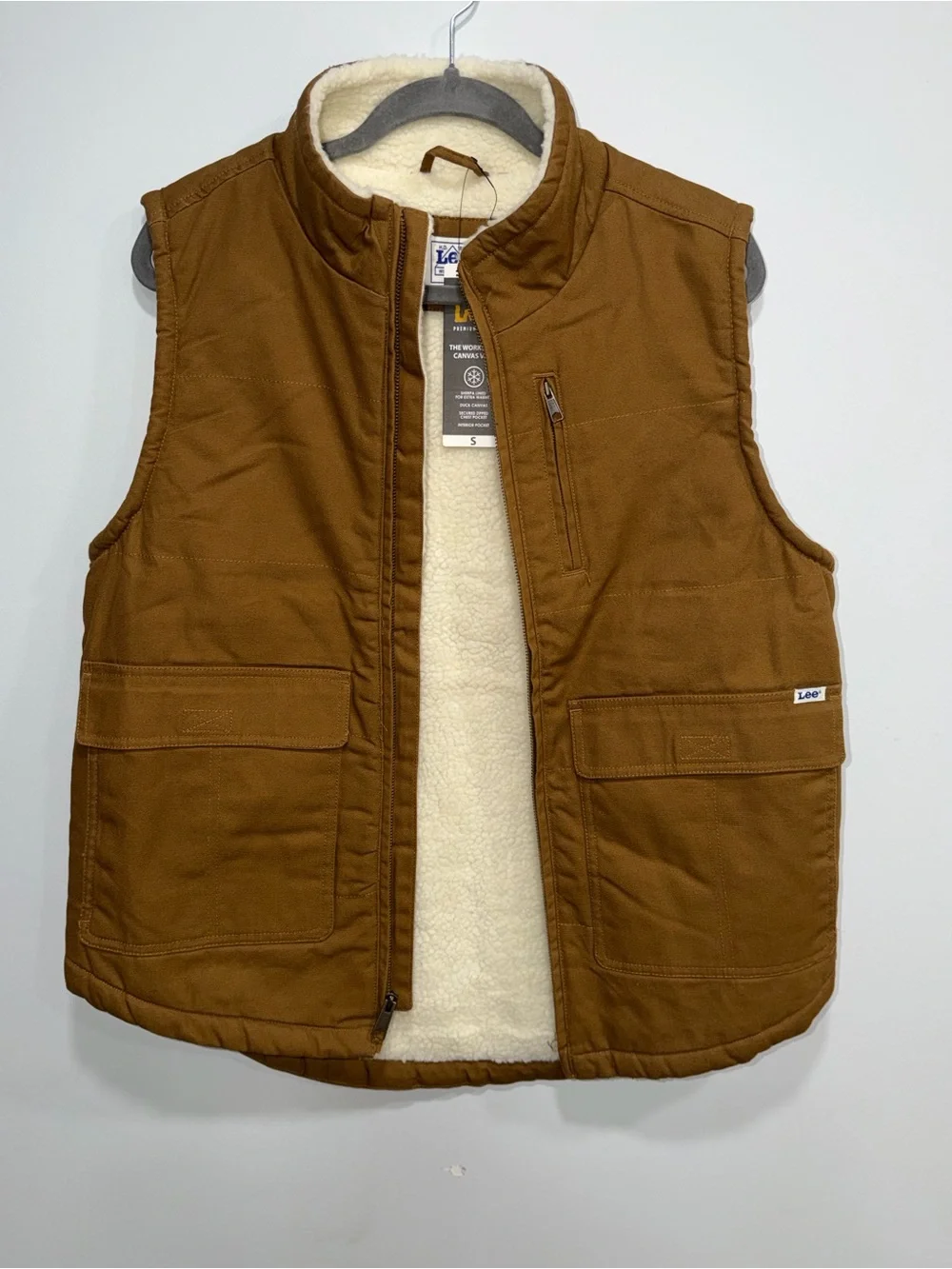 Lee Men's Caramel Brown Sherpa-Lined Work Vest